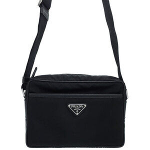 Prada Tessuto Crossbody messenger bag saffiano Leather Nero Black